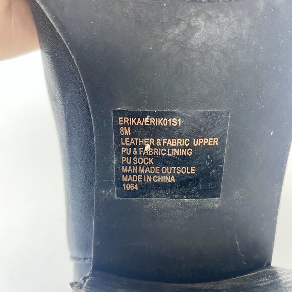 Steve Madden Erika Chelsea‎ Ankle Bootie Womens 8M Black Leather Elastic Goring - Picture 10 of 12